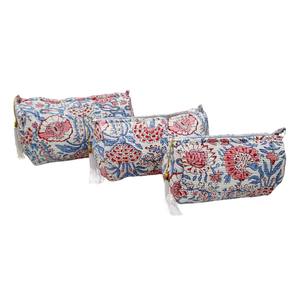 Serene Quilted Floral <b>Toiletry</b> Pouch Set - Sustainable Cotton Travel Organizer - Product Image 3