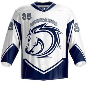 Camiseta de hockey por sublimación de malla personalizada con equipo personalizado práctica de hockey sobre hielo que absorbe la humedad transpirable 100% poliéster - Product Image 3