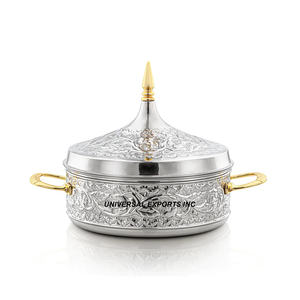 Cazuela de diseñador hecha a mano de calidad Premium Hotpot de nácar de lujo Venta caliente de lujo nuevo calentador de alimentos de Metal - Product Image 3
