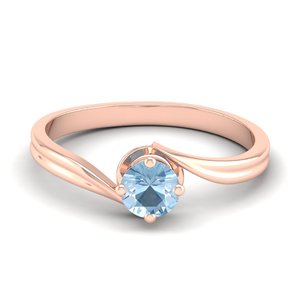 Anillo de Plata de Ley 925 de Alta Calidad REYES con Moissanita de Claridad VVS, Corte Redondo, 0.5 Quilates, Piedra Preciosa de Aguamarina, Anillo de Una Sola Piedra - Product Image 5