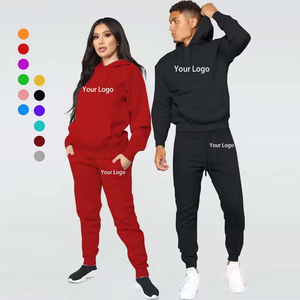 ชุดวอร์มแทรคสูทผ้าฝ้าย 100% สีพื้น สไตล์สตรีทแวร์สำหรับฤดูหนาว แบบสองชิ้น คุณภาพสูง พร้อมโลโก้สั่งทำได้ สำหรับทั้งชายและหญิง - Product Image 4