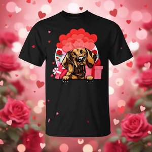 Camiseta con estampado de corazones de perros y flores para el día de San Valentín - Product Image 3
