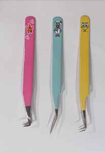 Pinzas de pestañas de punta de fibra de acero inoxidable con etiqueta privada y logotipo personalizado, pinzas de extensión de punta de fibra al por mayor - Product Image 6