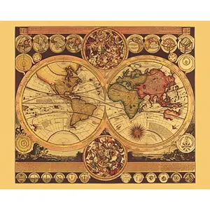 Mapa del Mundo Histórico en Relieve de Aluminio, Diseño Tradicional de Dufex - Product Image 1