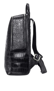 Mochila de cuero de cocodrilo de alta calidad con asa duradera y cierre de cremallera Bolsas de mochila de cuero de cocodrilo real hechas a mano - Product Image 2