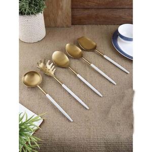 Juego de cuchillos de acero inoxidable hechos a mano, superventas, tenedor, cuchara, mango redondo, cuchillos de acero con acabado brillante y cuchara, tenedor, juego de cubiertos - Product Image 4