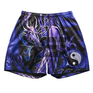 Pantalones cortos de malla de baloncesto para hombre al por mayor, ropa de calle de verano de secado rápido, personalizada, poliéster 100%, impresión por sublimación, transpirable - Product Image 1