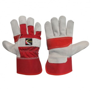 Guantes de trabajo de cuero dividido de vaca de alta calidad Guantes protectores de seguridad resistentes al calor para soldadura y construcción - Product Image 3