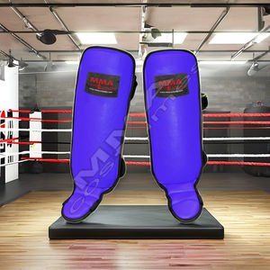 Costumes MMA personnalisés bleus imprimés avec fermeture auto-agrippante pour grappling, protection tibia et voûte plantaire, Krav, pour entraînement de kickboxing et de boxe - Vente en gros - Product Image 1