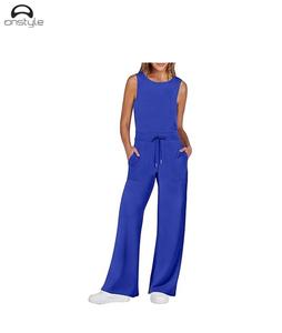 Ensemble de pantalons chemise 2 pièces pour femmes pour le printemps été haut de loisirs simple motif solide survêtement de sport décontracté avec couleur et taille personnalisées - Product Image 6