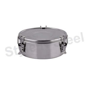 Decent <b>Tiffin</b> Round Shape Stainless Steel Vintage Wire <b>Tiffin</b> Lunch <b>Box</b> Camping Food Decent <b>Tiffin</b> Round Shape - Product Image 1
