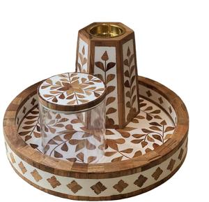 Juego de Bandejas de Diseño Moderno, Bandeja de Madera/MDF/Resina, Caja para Incienso, Porta Incienso, Caja de Madera para Oud, Juego de Bakhoor, Caja de Madera para Incienso - Product Image 1