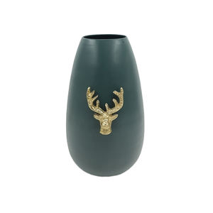 Vase à fleurs en fer décoratif de forme ronde pour la décoration de la maison et du mariage Vase en métal couleur verte en vrac fait à la main - Product Image 5