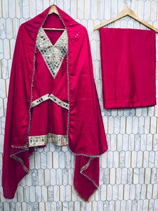 Ensemble Kurti Sharara Dupatta brodé pour femmes, rose, vêtements ethniques, costume traditionnel pour femmes - Product Image 3