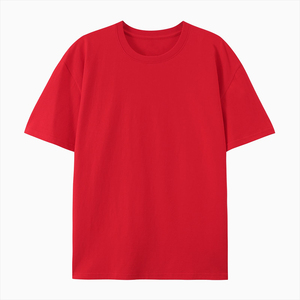 Fabricant T-shirts lourds 100% coton T-shirts unisexe en gros T-shirts unis rouges vierges pour hommes - Product Image 3
