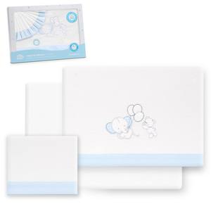 Lot de 3 draps de lit bébé modèle Oso-Elefante en flanelle 100 % coton tissée avec motif de personnages mignons - Product Image 1