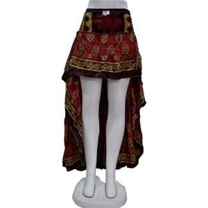 <b>Skirts</b> Updown Recycle Women Indian Silk Printed Bohemian Outfit for Summer Natural Waistline Reversible Breathable - Product Image 5