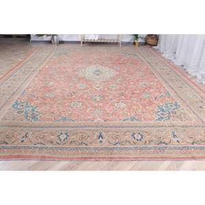 0.8x13.3 ft <b>Runner</b> Vintage Rug, Turkish Rug, <b>Red</b> Blue Floral Wool Rug - Product Image 2