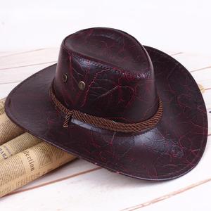 Nuevos sombreros de vaquero de cuero al aire libre para hombres de vaquero occidental personalizados Sombreros de vaquero en cuero genuino Sombreros de moda al por mayor - Product Image 3