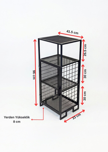 Mueble de baño metálico, organizador de baño, estantería de pie para baño, estante de almacenamiento para baño con puerta de malla - Product Image 3
