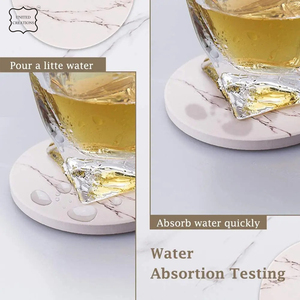 Juego de posavasos de cerámica con diseño de mármol dorado blanco, posavasos nórdicos de arte personalizado nórdico para bebidas, soporte clásico personalizado en blanco - Product Image 4