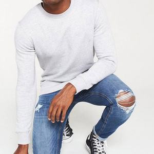 Sudadera polar de poliéster y algodón con logotipo personalizado OEM, sudadera lisa de cuello redondo en blanco, sudadera informal de manga larga de lujo para hombre - Product Image 4