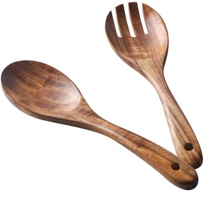 Ensemble d'ustensiles en bois d'olivier 5 pièces Spatule et cuillère, spatule et cuillère en bois à long manche résistant aux hautes températures. - Product Image 1
