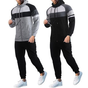 Ensemble de survêtement réversible en velours uni pour homme, décontracté, été, 2 pièces, avec sweat à capuche et pantalon, séchage rapide, antibactérien - Product Image 1