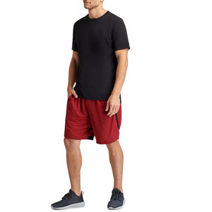 Shorts de jogging décontractés pour hommes, respirants, écologiques, en toile unie rouge, taille mi-haute, en coton et polyester, pour la gym, l'entraînement et la course, personnalisables - Product Image 4