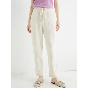 Pantalons de survêtement en molleton de coton d'hiver personnalisés de haute qualité XS-3XL, épais, à taille mi-haute, à devant plat, pour femmes - Product Image 4
