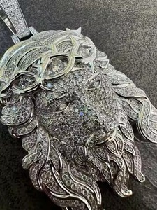 MOISSANITE Solid 925 Sterling Silver Rhodium Finish Jesus Fine Jewelry Pendants & Charms Solid Back 2 Sizes 1.5 & 2.5 - Product Image 6