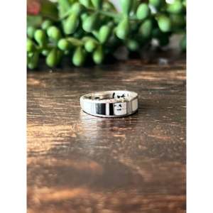 Navajo Handcrafted Multi Stone Inlay <b>Ring</b> with Sterling Silver Size 7.75-Natural Opal & <b>Jade</b> Fine Jewelry - Product Image 4