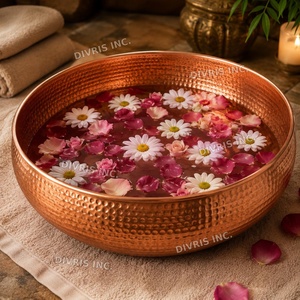 Bassin de pédicure moderne en cuivre martelé écologique, cuve de spa de luxe pour bain de pieds - Product Image 4