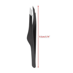 Pince à épiler professionnelle en acier inoxydable à pointe fine, couleur noire, pour l'épilation du visage et des cils - Product Image 3