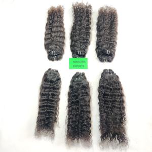 Cuticle Aligned Deep Wave Virgin Indian Weave 100 Percent Natural Indian Curly Bundles Human <b>Hair</b> <b>Extensions</b> - Product Image 4