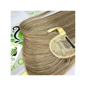 Vrigin-натуральные 100% человеческие волосы плетеные вокруг прямых светлых волос конский хвост 4 микс 60 22 дюйма