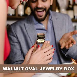 Boîte à bagues en bois boîte à bijoux boîte en bois décorative Vintage Surface lisse exquise Portable doublure douce bague de mariage en bois - Product Image 5