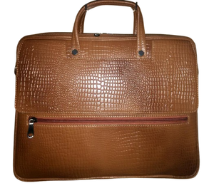 Sac pour ordinateur portable en cuir de crocodile fait main avec plusieurs poches, poignée durable, tendance, mode, luxe de DIVINE INTERNATIONAL - Product Image 3