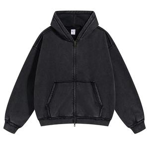 Sudadera con capucha de algodón de 380G lavada Vintage personalizada para hombre Harajuku Otoño/Invierno personalizado DTG patrón impreso pulóver sudadera - Product Image 2