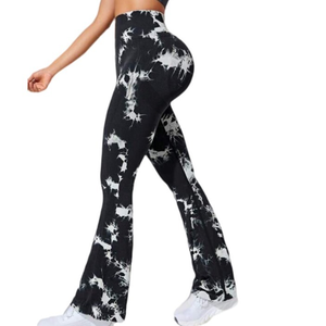 Leggings de yoga pour femmes pantalons de fitness séchage rapide jambe large évasée Leggings sans couture pantalons de yoga femmes - Product Image 1