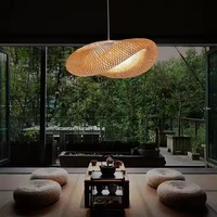 Meilleure vente lampe à suspension en rotin personnalisable abat-jour d'éclairage écologique fait à la main usine du Vietnam décor naturel bambou