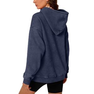 Sudadera con capucha de lavado ácido de gran tamaño a la moda para mujer, Jersey Vintage, sudadera de manga larga, trajes de otoño para mujer Queen para invierno forrado 2026 - Product Image 4