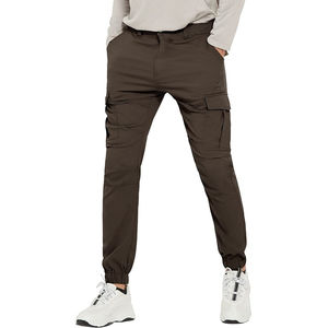 Pantalon cargo décontracté pour homme en toile respirante, avec cordon de serrage, infroissable et anti-bouloches, teint uni, léger, pour la course, OEM disponible - Product Image 1