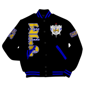Sigma Gamma Rho 1922 Greek Varsity Letterman Jacket Royal Caniche Inspiré Premium SGRho Pride Apparel - Product Image 4