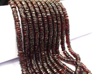 Handmade Natural Garnet Gemstone Heishi Shape Beads Strands <b>Jewelry</b> <b>Findings</b> and <b>Components</b> - Product Image 2
