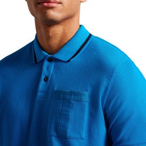 เสื้อยืดโปโลสำหรับผู้ชายเสื้อถักสีไม่ยับปักโลโก้100% พิมพ์ซับลิเมชัน - Product Image 4