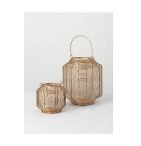 Most Demanding Wire Candle <b>Lantern</b> Latest Modern Design Gold Color <b>Set</b> of 2 Export Price Hanging <b>Lantern</b> for Festival 2025 - Product Image 1