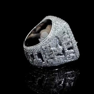 Hip Hop Customiztion Iced Out Initial Letter Od Rose <b>Gold</b> Type <b>Gold</b> Mossinaite Diamond <b>Men's</b> <b>Ring</b> for Unisex - Product Image 1