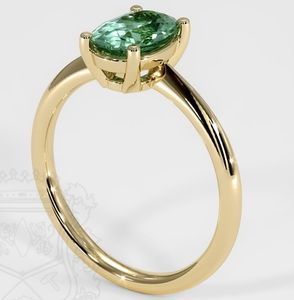 แหวนพลอยอเมทิสต์สีเขียวธรรมชาติแบบมินิมอลลิสต์ชุบทอง18K สำหรับผู้หญิงแหวนหมั้นงานแต่งงานงานปาร์ตี้ส่งตรงจากโรงงาน - Product Image 3