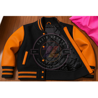 Blouson universitaire personnalisé pour garçons en cuir véritable et mélange de laine, respirant, pour l'hiver et l'école